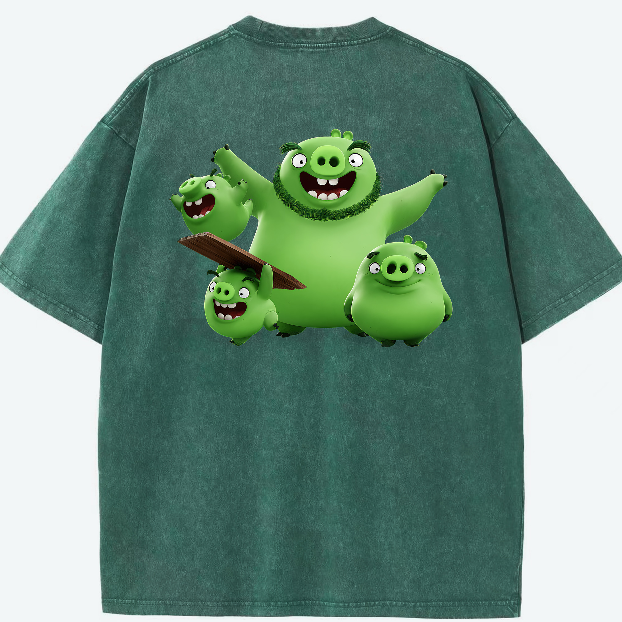 （画像用） Angry Birds アングリーバード 綿100% ヴィンテージ風 半袖Tシャツ（背面プリント）